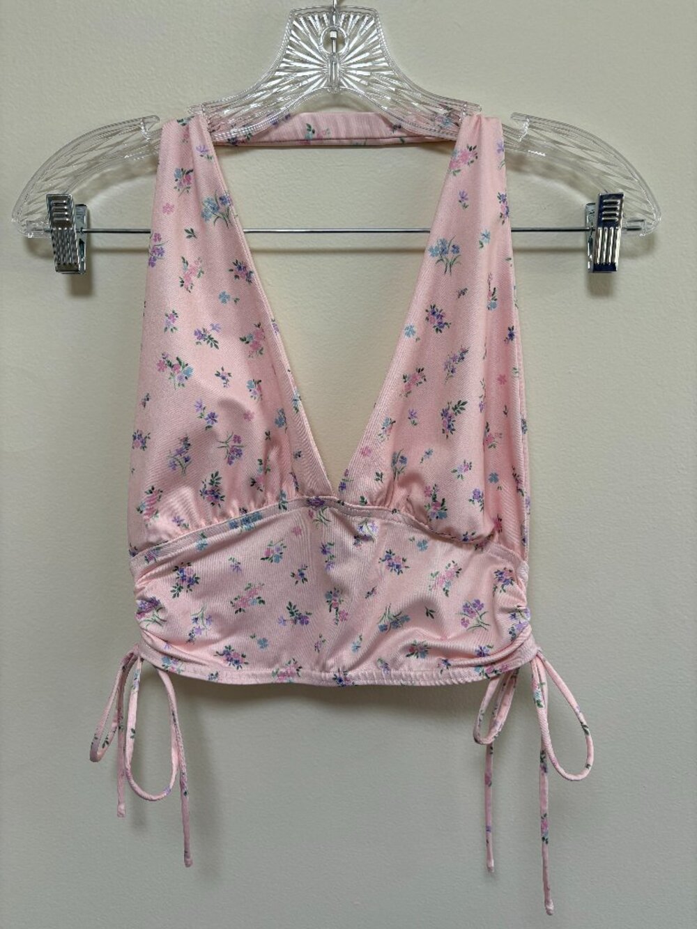 Princess Polly Pink Floral Halter Top